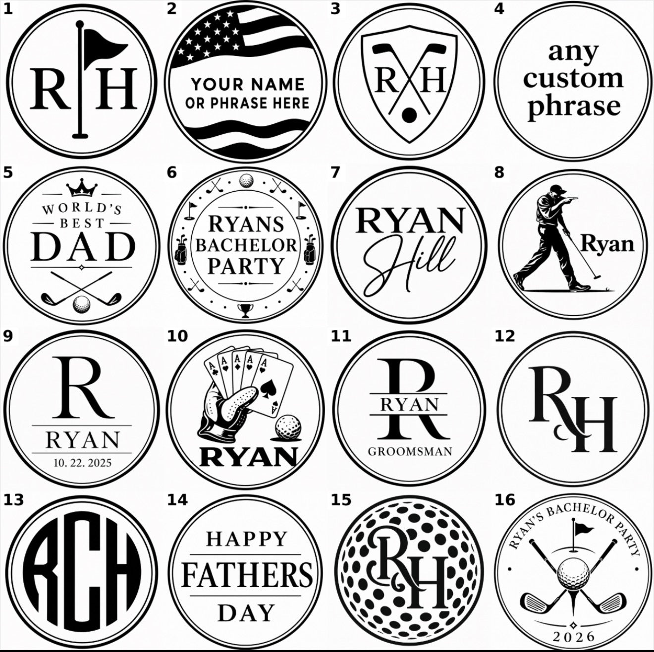 Personalized Metal Golf Ball Marker